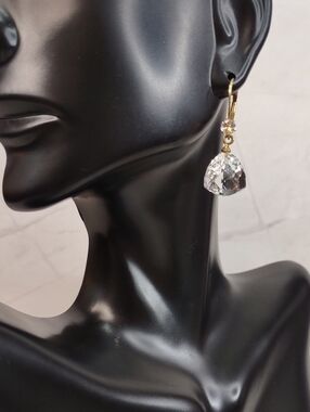 Deb Guyot Herkimer Crystal Quartz Teardrop Earrings
